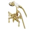 Kingston Brass CA19T2 3-3/8" Tub Wall Mount Clawfoot Tub Faucet with Hand Shower, Polished Brass CA19T2 - alternate 1